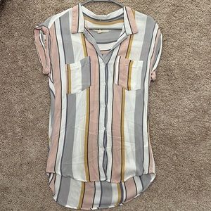 Button down short sleeve top